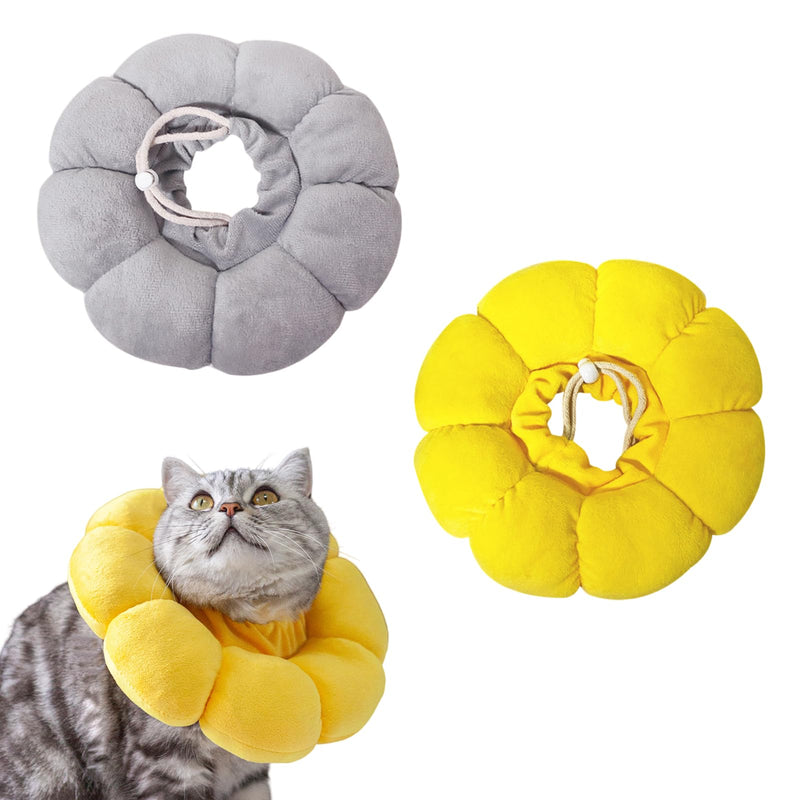 GUTERTOP Pack of 2 Cat Neck Brace, Adjustable Cat Collar, Sunflower Neck Brace for Pet Recovery, Protection from Licking - BeesActive Australia
