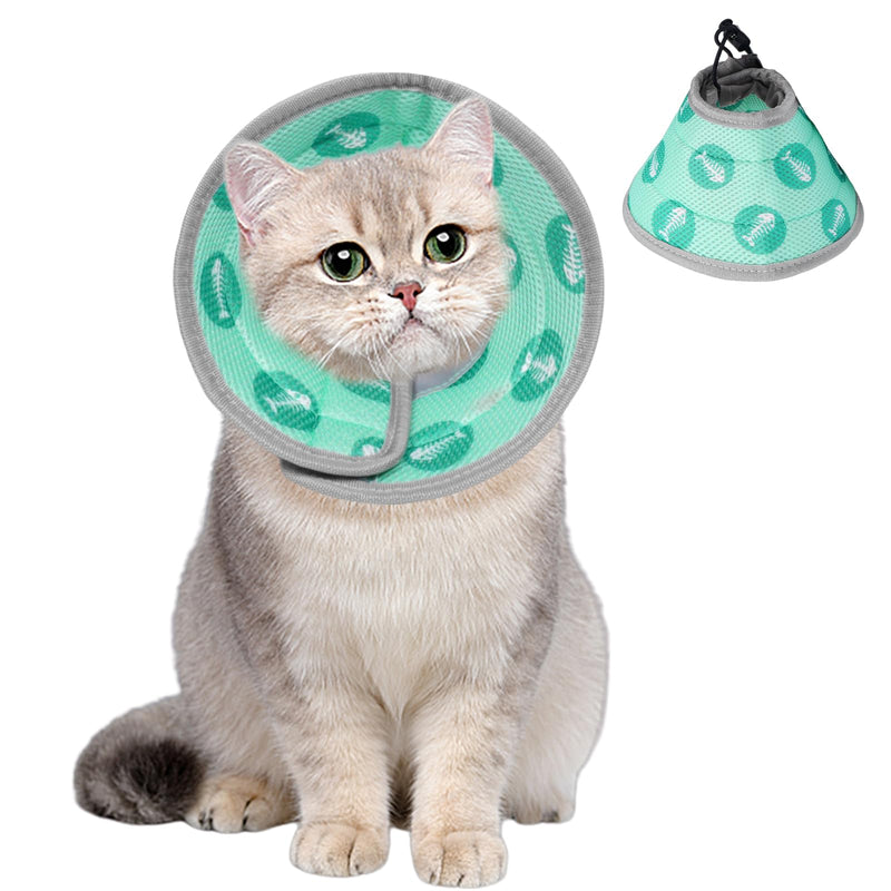 Cat Neck Brace, Soft Cat Neck Brace, Adjustable Cat Protective Collar for After Operations and Injuries, Prevents Licking Wounds Cat Collar for Cats (Green, M) Green - BeesActive Australia