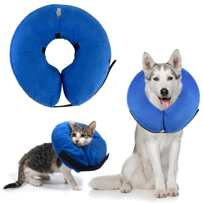 HTTDSLF Neck Brace Dog Collar, Protective Dog Collar, Dog Collar Leak Protection, Inflatable Neck Brace Dog, Neck Brace Cat Leak Protection Dog, Inflatable Neck Brace for Dogs (Blue, M) Blue - BeesActive Australia