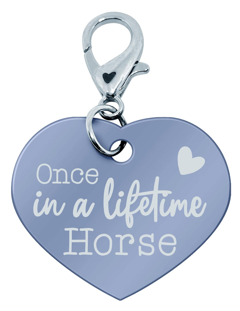 Soulhorse Horse Brand Pony Lucky Brand Horse Brand Lucky Charm Guardian Angel Saddle Heart Bridle Key Ring Talisman for Animals and People (Light Blue, Once in a Lifetime Horse) - BeesActive Australia