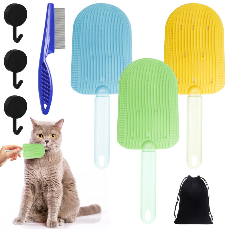 SPERMUOY cat brush cat comb, 3-piece cat brush short hair cat brush long hair cat tongue comb dog comb, cat comb suitable for cat massage - BeesActive Australia