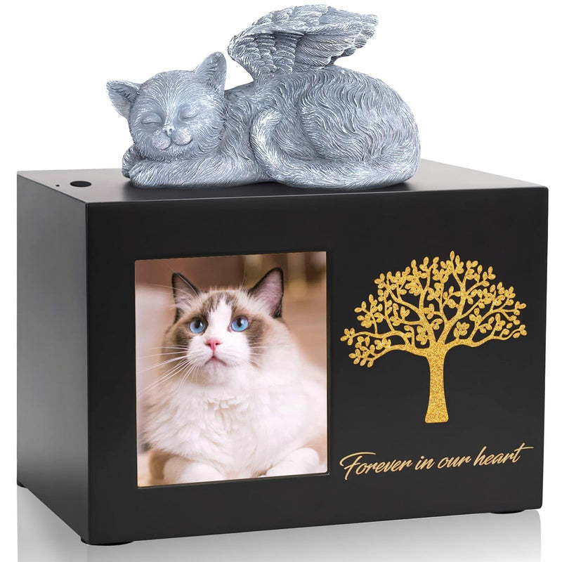 Pet urns for dogs or cats with individual design for storing ashes, suitable for dogs or cats and other animal family members (cat) cat one size - BeesActive Australia