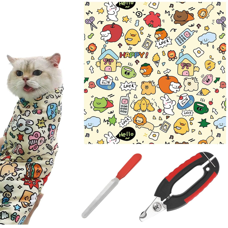 STFALI Cat Claw Scissors, Cat Claw Cutter, Claw Scissors for Dogs, for Grooming, Cat Control Mat, Self-Adhesive, Multifunctional Pet Tool, Cat Grooming Cloth (55 * 55cm) - BeesActive Australia