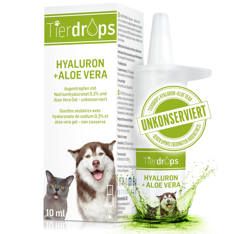TIERDROPS eye drops for dogs and cats - 0.30% hyaluronic acid and aloe vera - natural eye care for pets. Eye drops without preservatives for dry, red or irritated eyes - BeesActive Australia