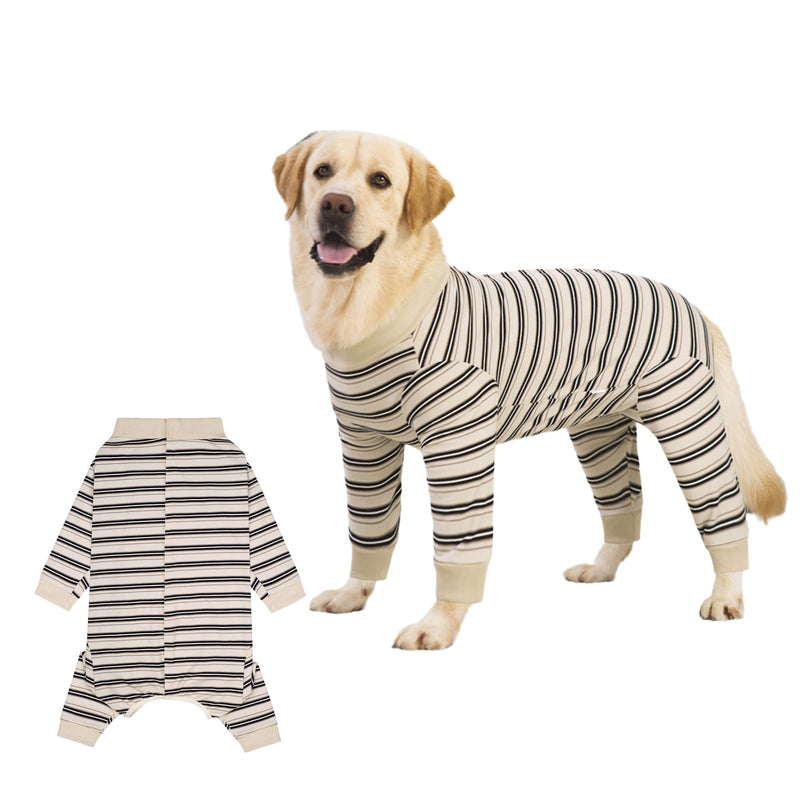 Dog Surgery Recovery Suit with Long Sleeves and Legs, Dog Romper with Zip, Full Body Coverage Pet Castration Suit, Dog Bodysuit After Surgery for Wound Protection (Beige, M) Beige - BeesActive Australia