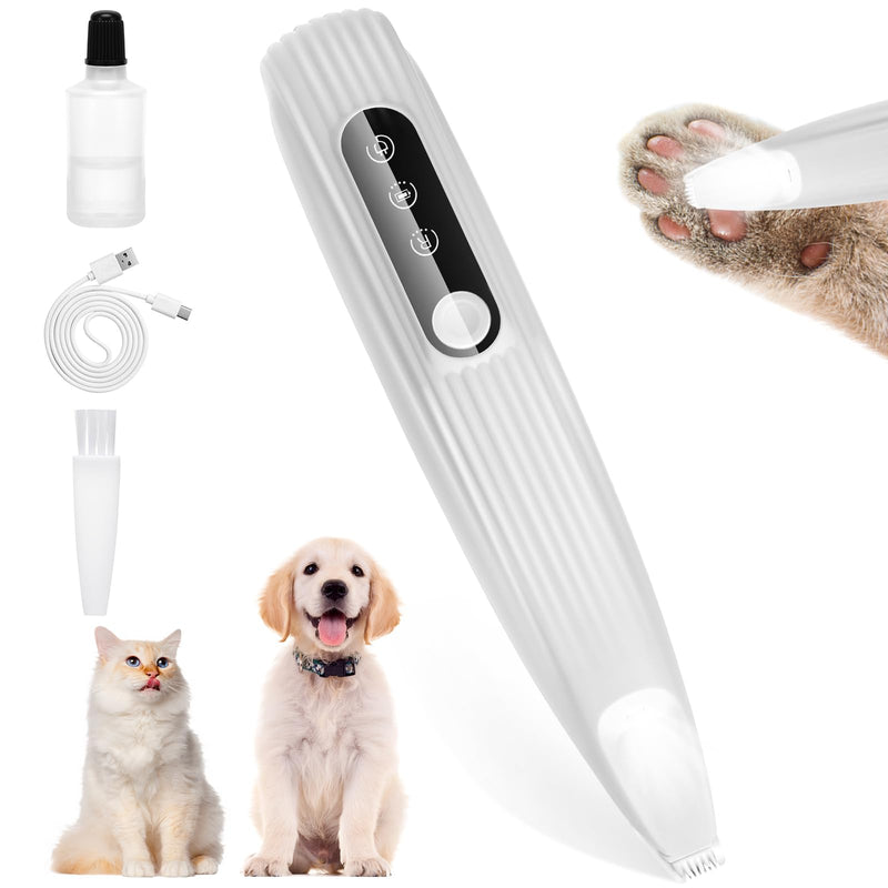Quiet Dog Clipper, Paw Trimmer with LED Light, USB Rechargeable Waterproof Paw Shaver, Pro Dog Trimmer, Super Quiet Painless Paw Care for Dogs - BeesActive Australia