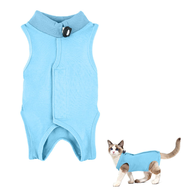 Amexo Cat Bodysuit Post-Op One-Piece for Cat Recovery Professional Recovery Suit for Cats and Dogs E-Collar Alternative Recovery Suit for Pets (Blue, M) Blue - BeesActive Australia