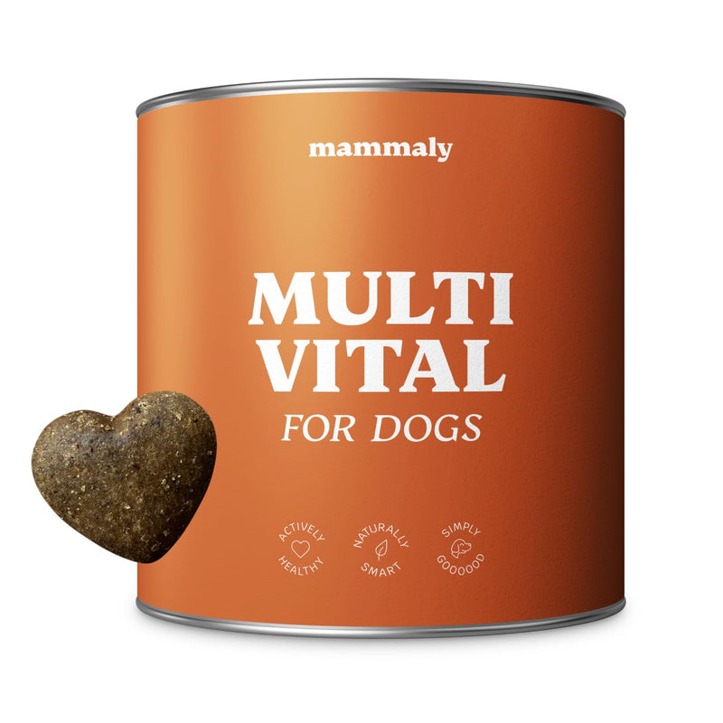 mammaly - 15 in 1 multivitamin complex for dogs - Multi Vital 325g 110 treats - Omega 3, vitamin B, C, A, D3, E snacks - treats for dogs - supports immune system, vitality, brain function 1x 325g can (110 snacks) - BeesActive Australia