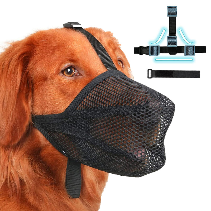 Muzzle for large dogs, breathable pet mask dog training, muzzle for medium dogs with Velcro fastener, muzzle for small medium large dogs (XL) XL - BeesActive Australia