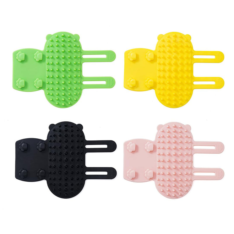 SGERUFZ Pack of 4 Self-Grooming Silicone Cat Brush, 2-in-1 Massage Itching Pet Tickling Artifact, Grooming Brush with Strap - BeesActive Australia