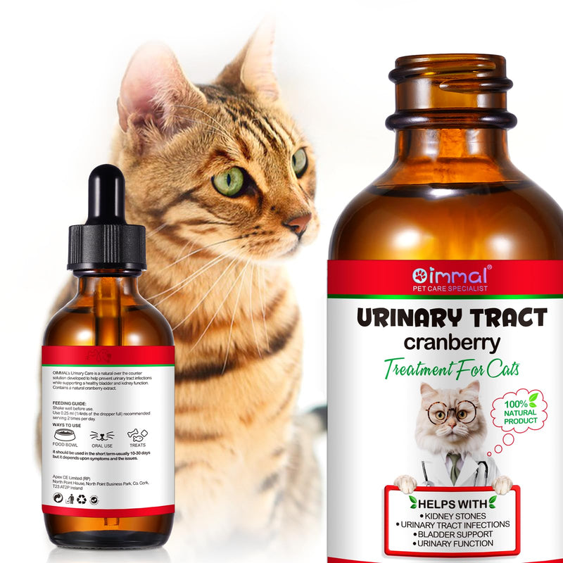 Cat Urinary Tract Infection Treatment Drops, 2 FL oz Cat UTI Healing Drops with Cranberry Extract Supports Bladder, Kidney Stone, Prevention of Incontinence in Urinary Health for Cats - BeesActive Australia