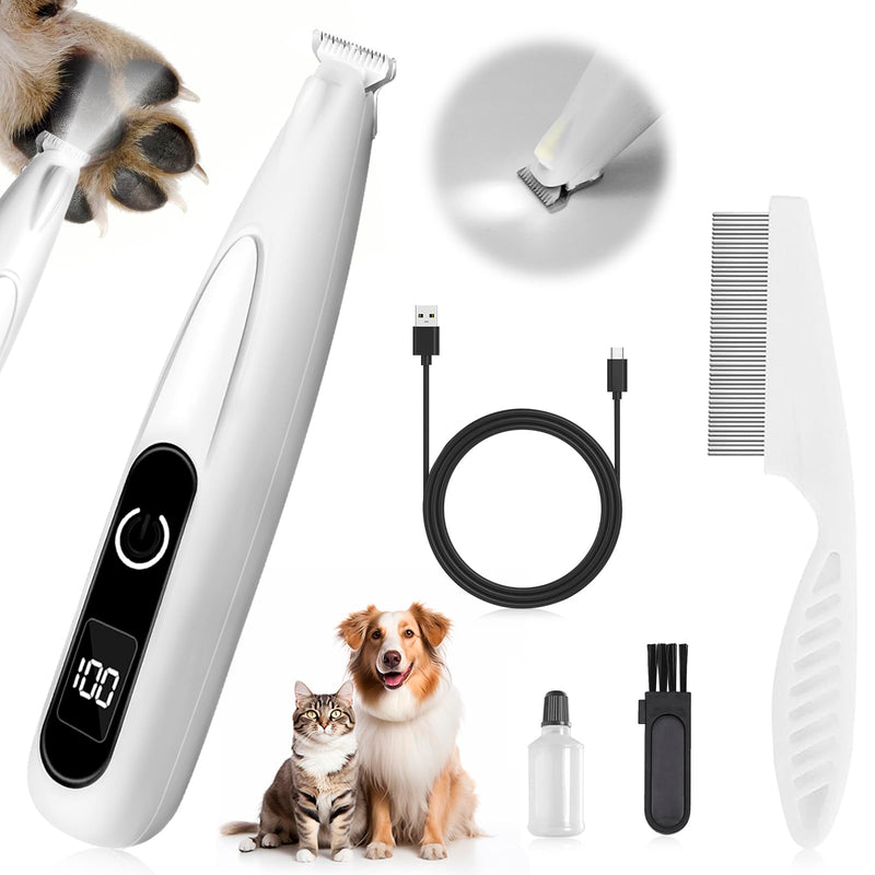 Corpower paw trimmer for dogs, dog clipper paws with LED light, Paw Trim Pro Quiet, rechargeable paw razor for dogs, cats, eyes, ears, body - BeesActive Australia
