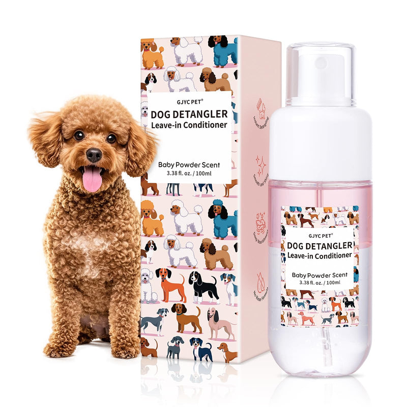 Dog Detangling Spray, Leave-in Detangler & Detangling Spray for Dogs, Baby Powder Scent, Professional Grooming Formula Contains Coconut Oil and Jojoba Oil for Easy Tangle-Free Grooming (100ml) - BeesActive Australia