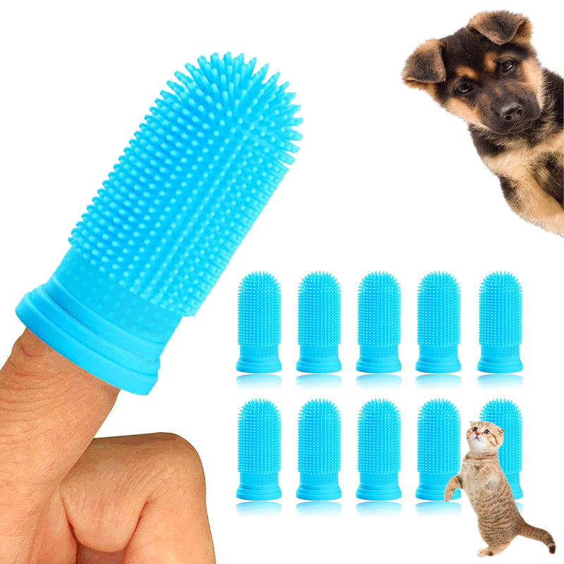 Pack of 10 Dog Toothbrushes, 360º Dog Toothbrush Finger Toothbrush Cat, Silicone Pets Teeth Cleaning Toothbrush Kit for Dogs, Puppies, Cats & Small Pets Dental Care - BeesActive Australia