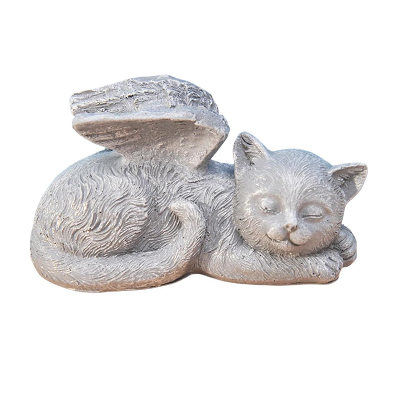 Gravestone Cat with Angel Wings Cat Angel Memorial Stone for Outdoor Animal Gravestone Polyresin Cat Figure Garden Beautiful Keepsake Cat Home Grave Decoration Decorative Gifts for Cat Lovers - BeesActive Australia