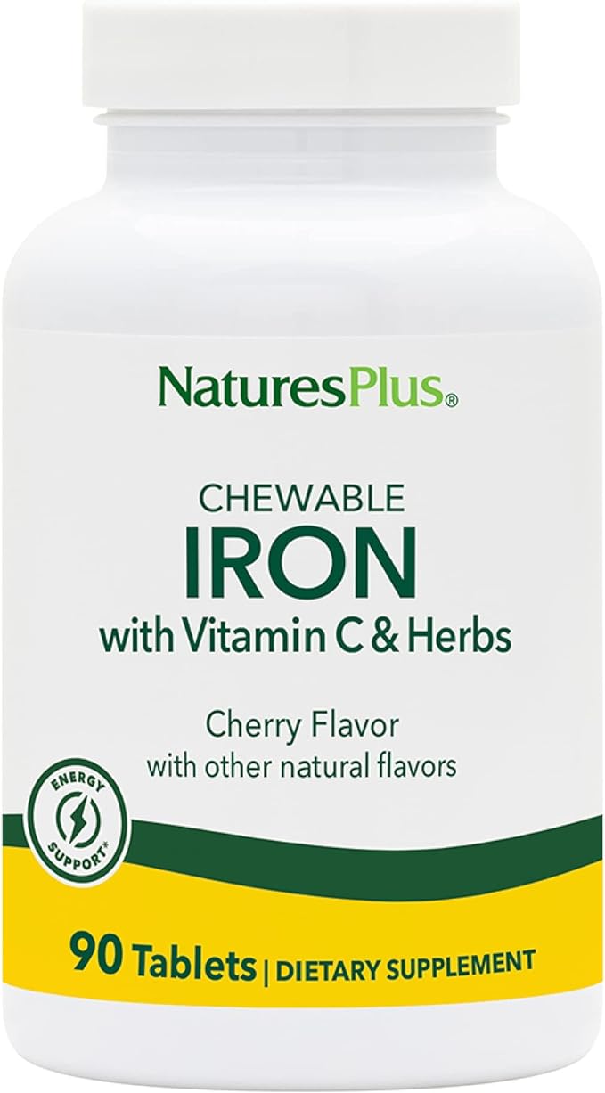 Nature's Plus - Herbs and Vitamin C Chewable Iron - 90 Chewable Tablets - BeesActive Australia