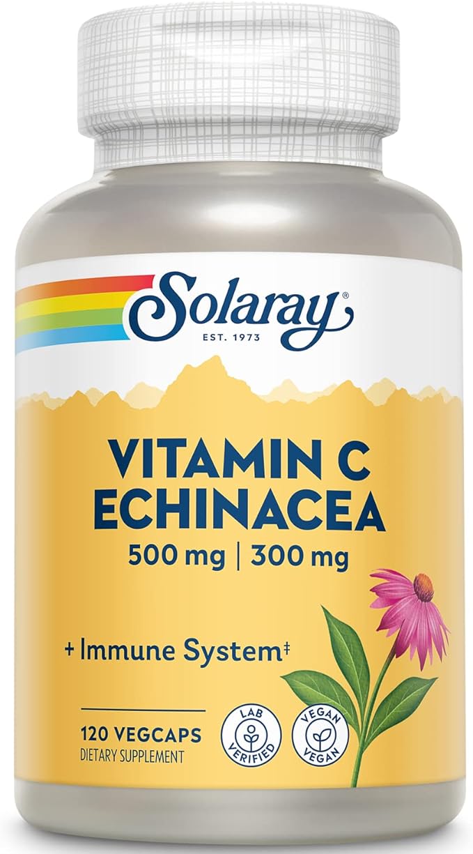 Vitamin C with Echinacea 1,000 mg Vegetarian Capsules 120 Solaray - BeesActive Australia
