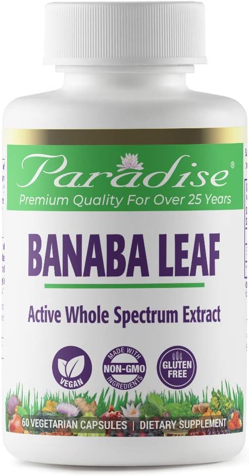 Directly shipped from overseas Paradise Herbs Banaba Leaf, 60 vcaps - BeesActive Australia