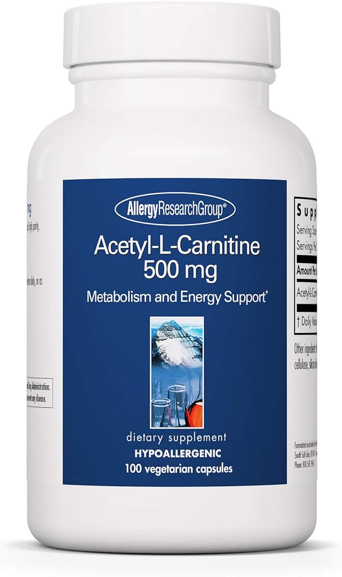 Acetyl L-Carnitine 500mg 100 Vegetarian Capsules - BeesActive Australia