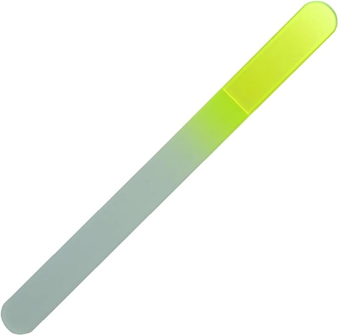 Czech Craftsman Finished Glass Nail File 5.3 inches (135 mm) Double-Sided Yellow (Transparent Soft Case) -  Australia