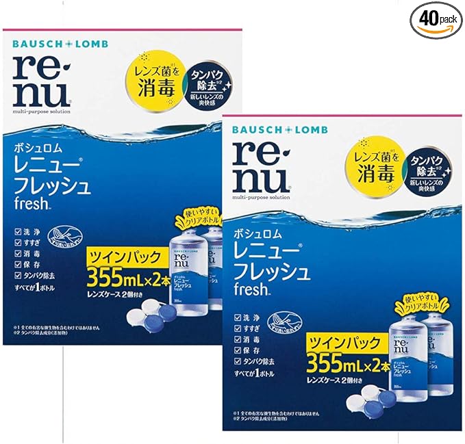 Renew Fresh Twin Pack (355ml x 2 bottles, with lens case) [2 boxes] - BeesActive Australia