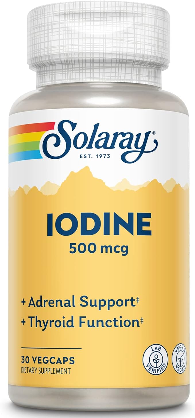 Solaray, Iodine derived from potassium iodide, 500 μg x 30 capsules, 500 mcg x 30 cap, Potassium Iodide, vegetable capsules [directly shipped overseas] - BeesActive Australia