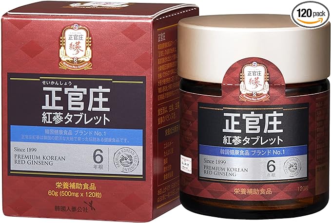 Jeonggwanjang Red Ginseng Tablet 6 Years Old Korean Ginseng 100% Supplement Korean Ginseng Red Ginseng (Hongsam) ginseng 1 tablet 500mg 120 tablets (1 piece) Domestic genuine product - BeesActive Australia