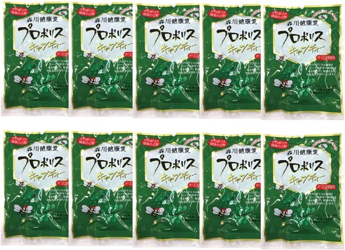 Morikawa Kenkodo Propolis Candy, 3.5 oz (100 g) x 10 Pieces - BeesActive Australia
