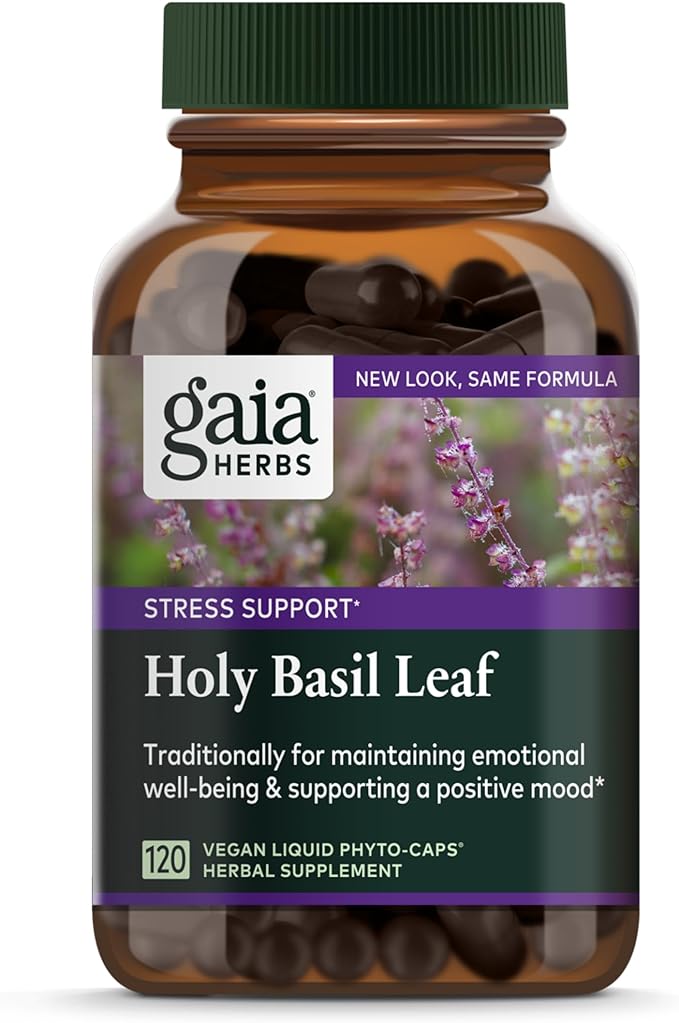 Gaia Herbs, Holy Basil Leaf, 120 Vegetarian Liquid Phyto-Caps - BeesActive Australia