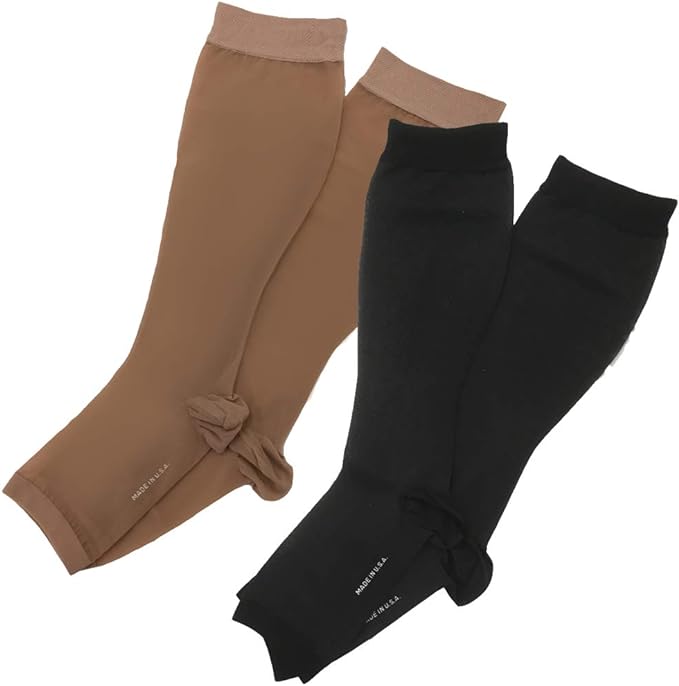 Rexfit Medical Elastic Stockings Thick High Socks No Toe Medium Pressure Small Light Beige 1001 - BeesActive Australia