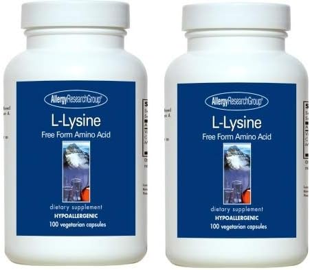 Lysine (amino acid) supplement 1 tablet 500mg, 100 vegetable capsules for 100-25 days x 2 sets - BeesActive Australia