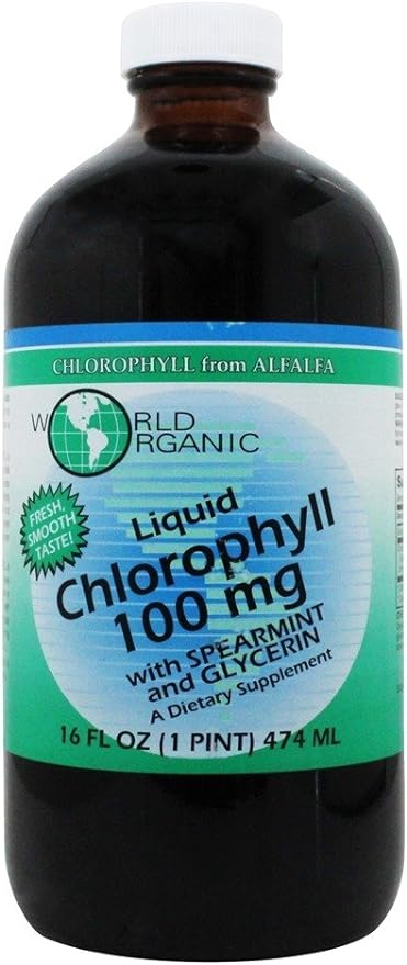 World Organic - Liquid Chlorophyll with Spearmint and Glycerin 100 mg. - 16 oz. by World Organics - BeesActive Australia