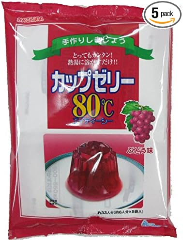 Kanten Papa Cup Jelly Grape Flavor 100g x 5 Bags - BeesActive Australia
