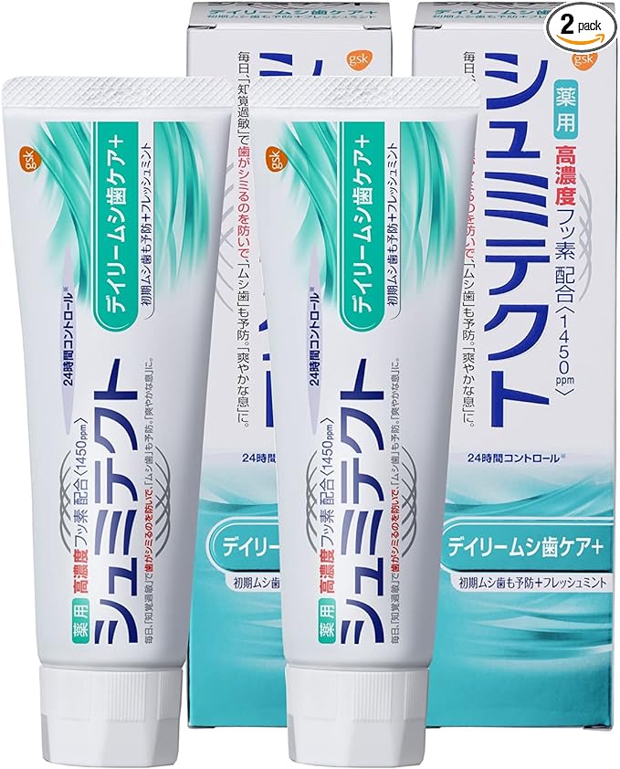 Schumitect Paste Daily Tooth Care + Toothpaste, Hypersensitivity Care, High Concentration Fluorine Formulation (1,450 ppm) 2, Single Item, 2 Packs (1 x 1), Fresh Mint Flavor - BeesActive Australia