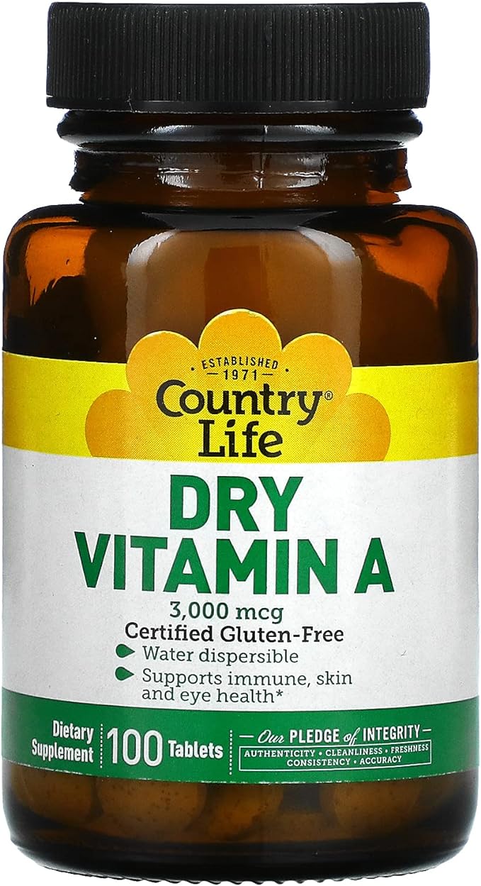 Country Life - Dry Vitamin A 10000 IU - 100 Tablets - BeesActive Australia