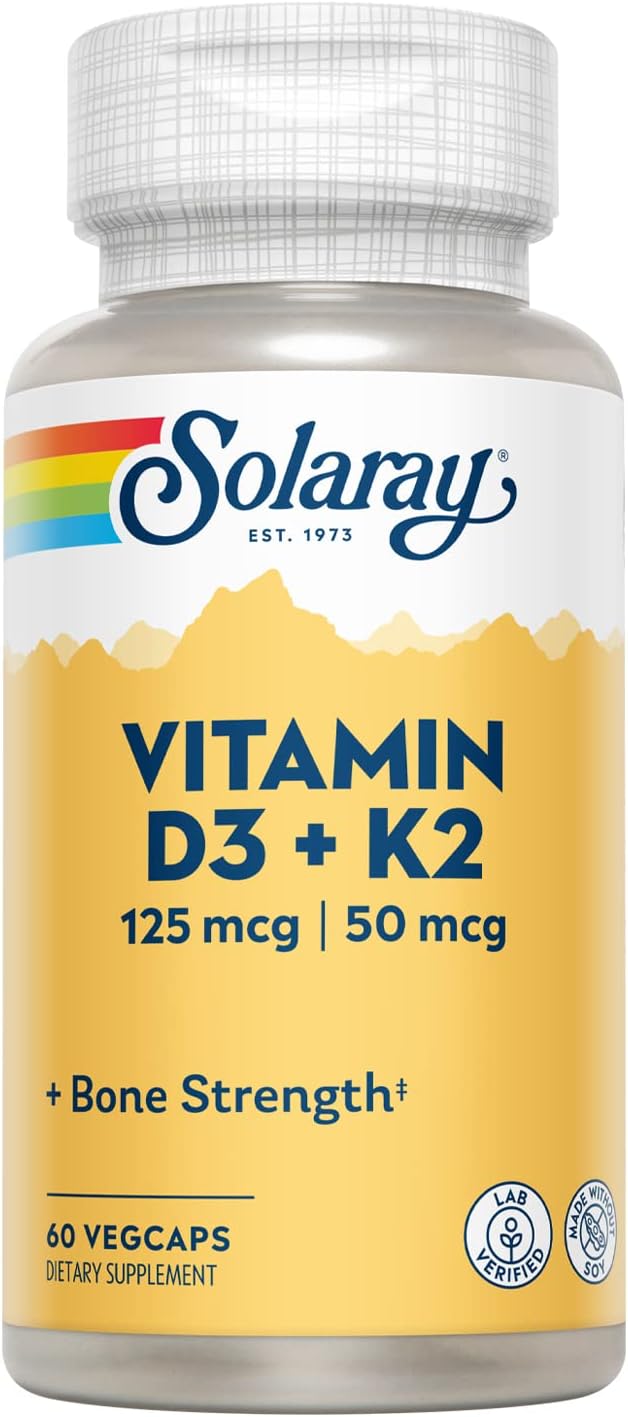 Vitamin D3 & K2 5000IU 60 Vegetable Capsules Solaray - BeesActive Australia