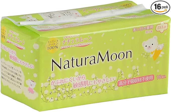 Natural Moon Sanitary Napkins, For Many Days Daytime (with Wings), Pack of 16 - BeesActive Australia