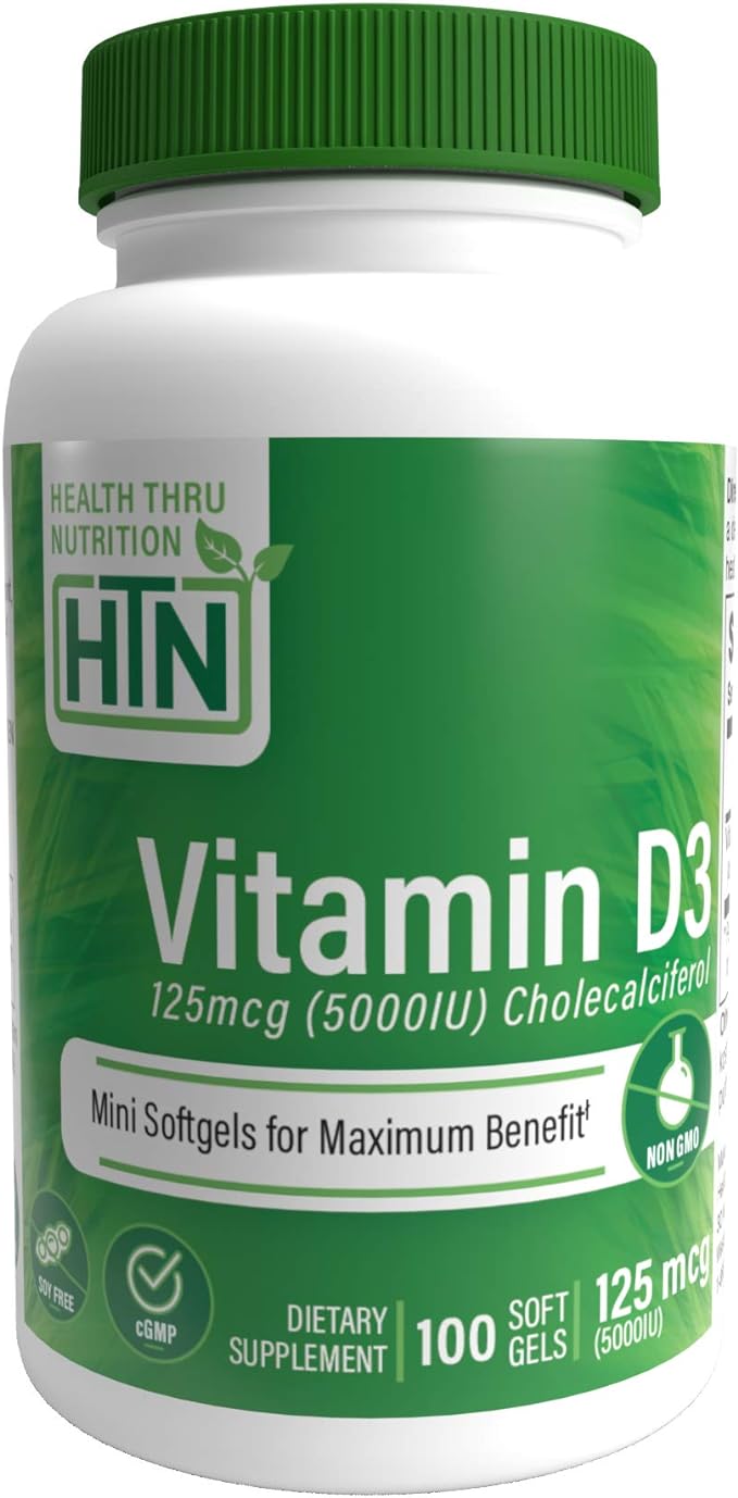 Health Thru Nutrition High Potency Vitamin D3 5000 Iu/ 100 Softgels - BeesActive Australia