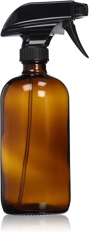 Sally's Organics Empty Amber Glass Spray Bottle – Large 473.18ml (16 oz.) Refill Containers Essential Oil Homemade Soap For Aromatherapy – Durable Black Trigger operated Sprayer, Fog T-Nuts Direct Setting - BeesActive Australia