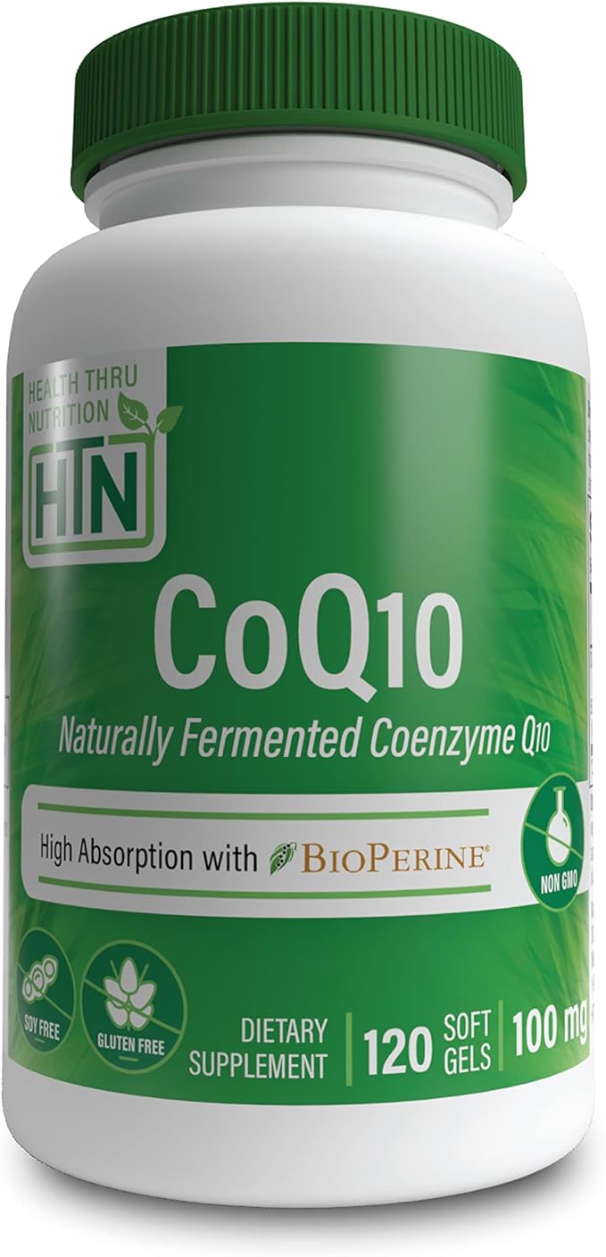 Health Thru Nutrition Coq10 with Bioperine 100Mg High Absorption No GMO No Soy, 100% Natural Coenzyme Q-10 120 Softgels - BeesActive Australia