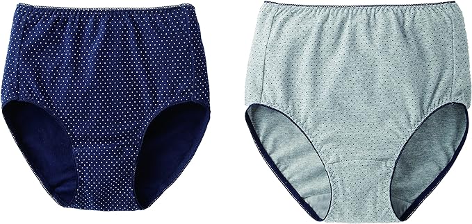 Selvan 100% Cotton Deep Dot Pattern Panties, 3L, 2 Colors Set - BeesActive Australia
