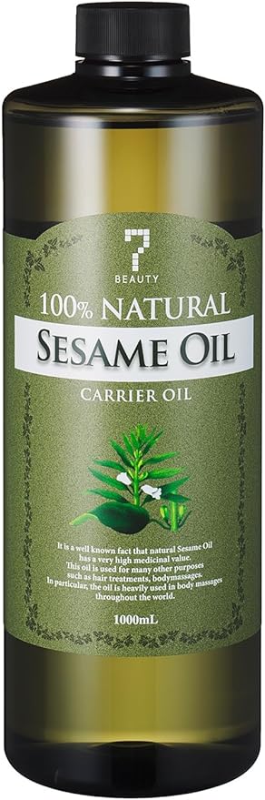 Sesame Oil 0.3 fl oz (1 L) Carrier Oil (Face & Body Moisturizing, Cleansing Massage) 100% Natural Additive-Free Purified [Base Oil, Aroma, Massage Oil, Face Oil, Body Massage Oil, Body Oil, Beauty Oil, Face, Body, Commercial Use] - BeesActive Australia