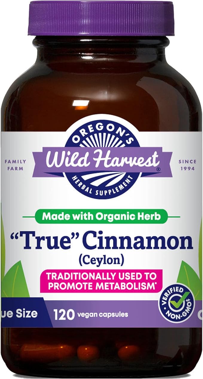 Oregon's Wild Harvest"True" Cinnamon (Ceylon) Organic Non-GMO Herbal Supplements (Packaging may vary) - BeesActive Australia