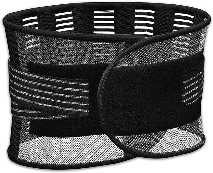 azalee Lower Back Pain Support Belt Corset Thin Breathable Posture Correction Shape Up Unisex blk, - BeesActive Australia