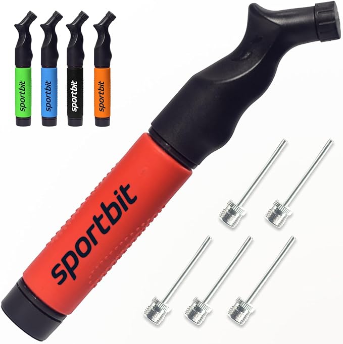 (Sportsbit) Sportbit Ball Inflator, Portable, Includes 5 Inflator Needles, E-Book Included, For Basketball/Soccer/Rugby/Volleyball Balls - BeesActive Australia