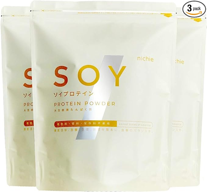 nichie Soy Protein SOY Sugar Free American Plain Protein Powder 3kg (1kg x 3 bags) - BeesActive Australia