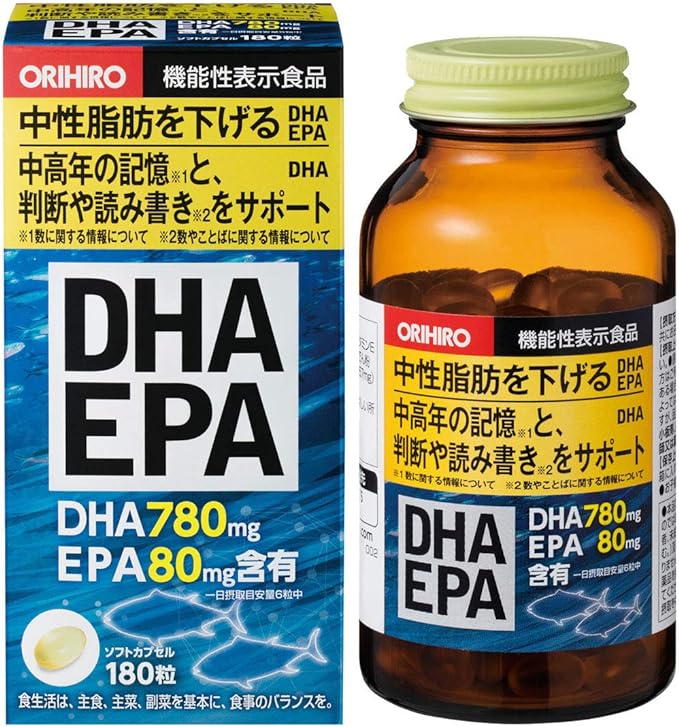 Orihiro DHA, EPA, 180 Tablets [Food with Functional Claims] - BeesActive Australia