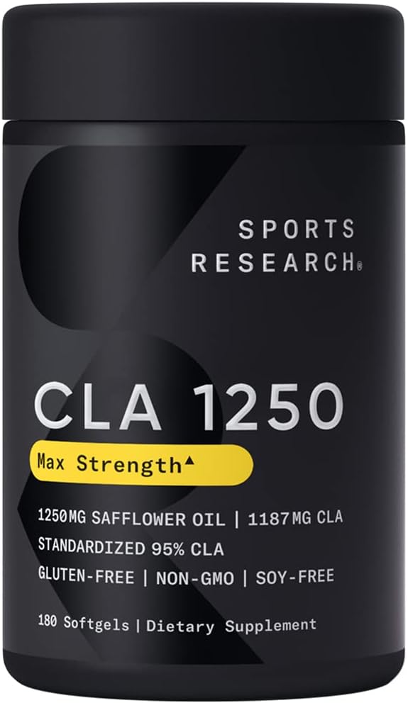 Sports Research Max Potency CLA 1250 with 95% Active Conjugated Linoleic Acid 180 tablets - BeesActive Australia