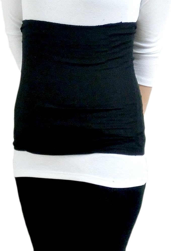 Natural sunny 100% Fine Silk Abdominal Wrap 13.8 inches (35 cm), Regular Length, Made in Japan, 100% Spun Silk Yarn, Warm Activity, Pregnancy Support Item (Black) - BeesActive Australia
