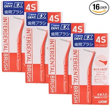 Lion DENT.EX Interdental Brush 4 x 4 Pieces (4S (Red) -  Australia